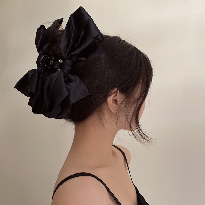 Kẹp Tóc Nơ Đen Hình Cá Mập Thời Trang Hàn Quốc