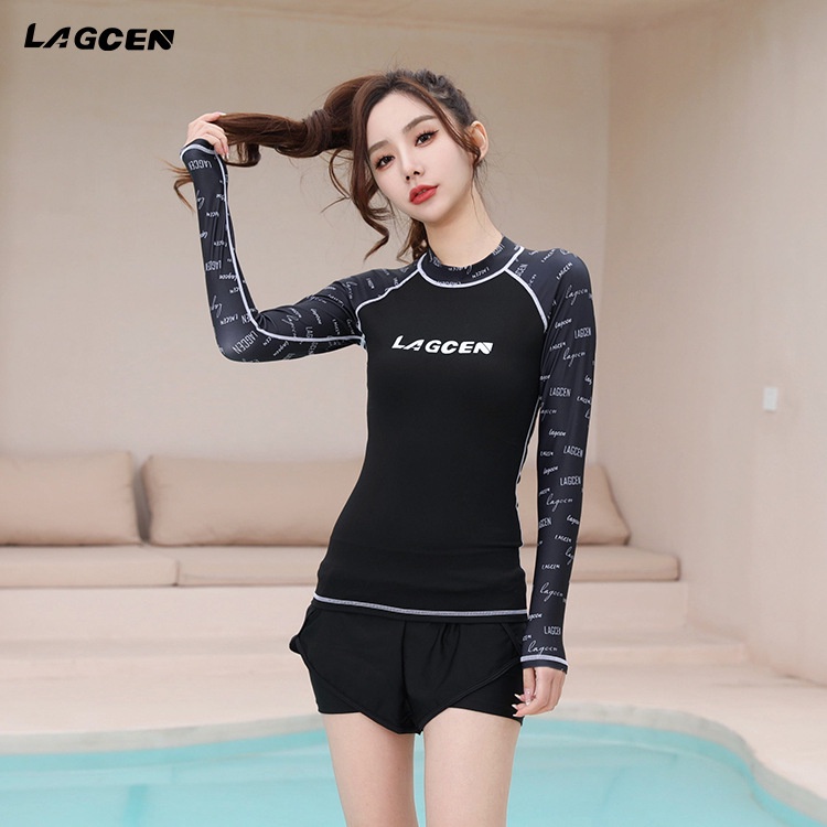 BBB Women’s Split Swimsuits Long-Sleeved Full Body Sunscreen Quick Drying Snorkeling Slimming Surfing Suit