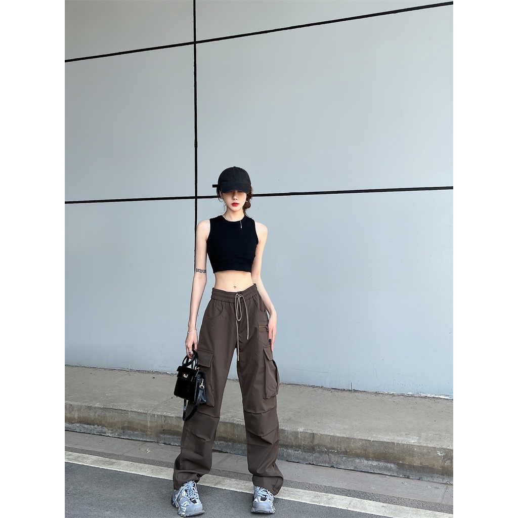 COZOKC Quần ống rộng Phong Cách hip hop Đường Phố Cho Nam