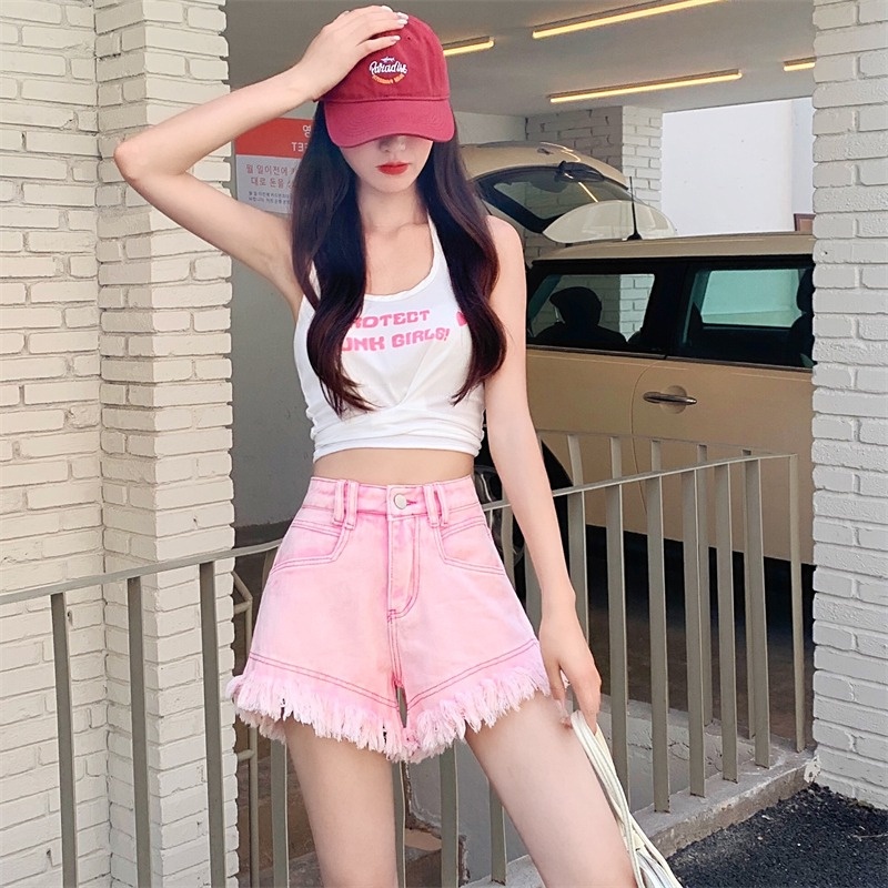 SUXI Quần Short Denim Dáng Chữ A Thiết Kế Đơn Giản Thời Trang Mùa Hè Cho Nữ