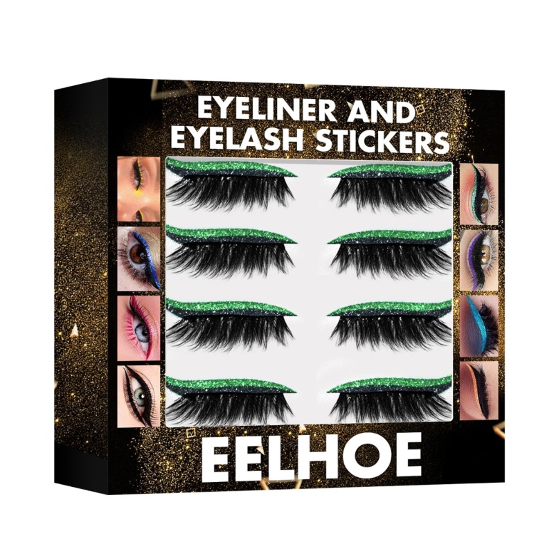 Set 4 Cặp Lông Mi Giả 7 Màu Sắc Lấp Lánh Tái Sử Dụng Được