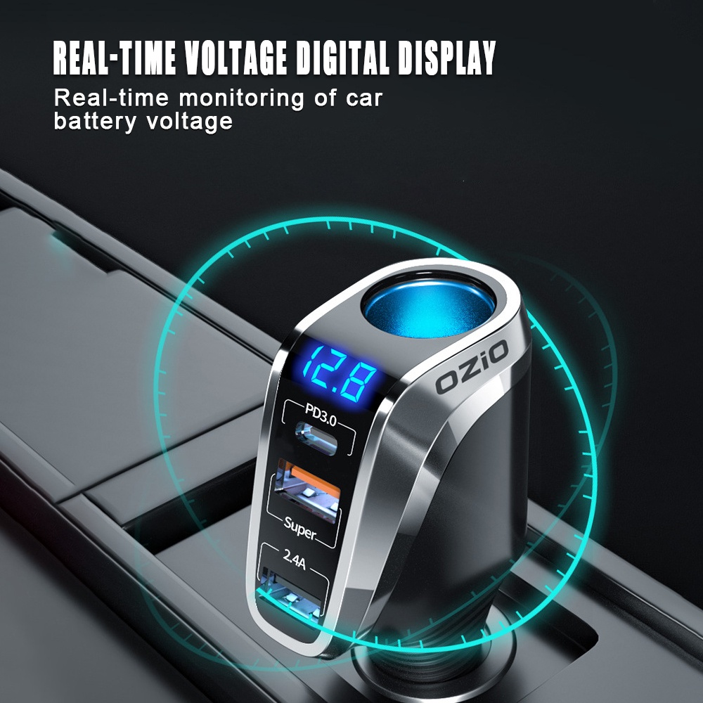 Tẩu Sạc Nhanh QC3.0 / PD Cổng USB 66W DC 12V / 24V Cho Xe Hơi