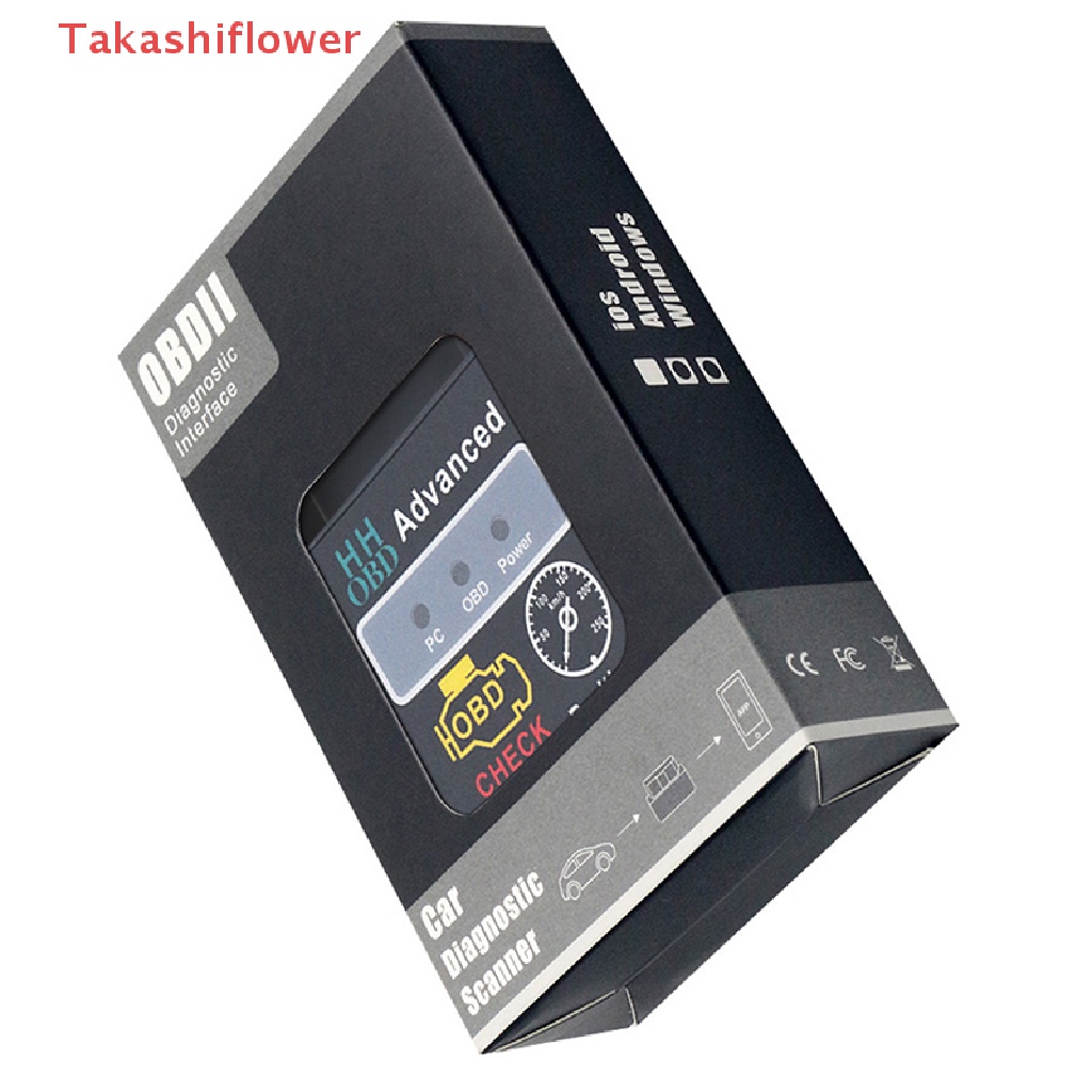 (Takashiflower) Thiết Bị Quét Chẩn Đoán Lỗi Ô Tô HH OBD V2.1 Epistar Bluetooth ELM327 OBD2 Không Dây Cho Các Mẫu Xe Hơi