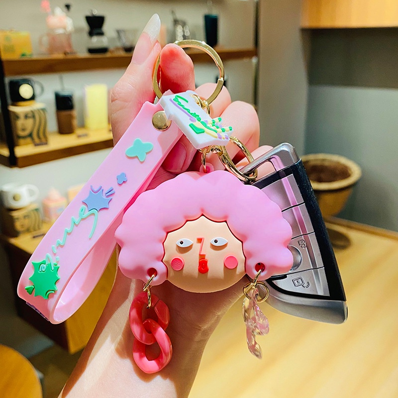 Móc Khóa Xe Hơi Hình Búp Bê Hoạt Hình Sáng Tạo