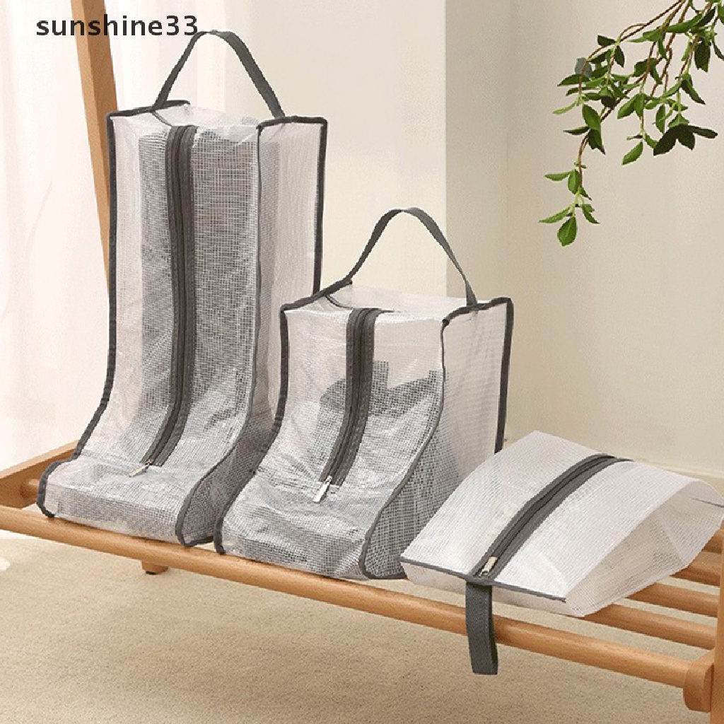 Túi Đựng Giày Bốt Trong Suốt Chống Nước Chống Bụi Có Khóa Kéo Tiện Lợi