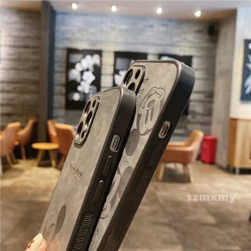 Ốp Điện Thoại Da Hình Mickey 3D Cho Iphone 14 Pro Max 13 Pro Max 12 11 Mini X XS XR 7 8 Plus