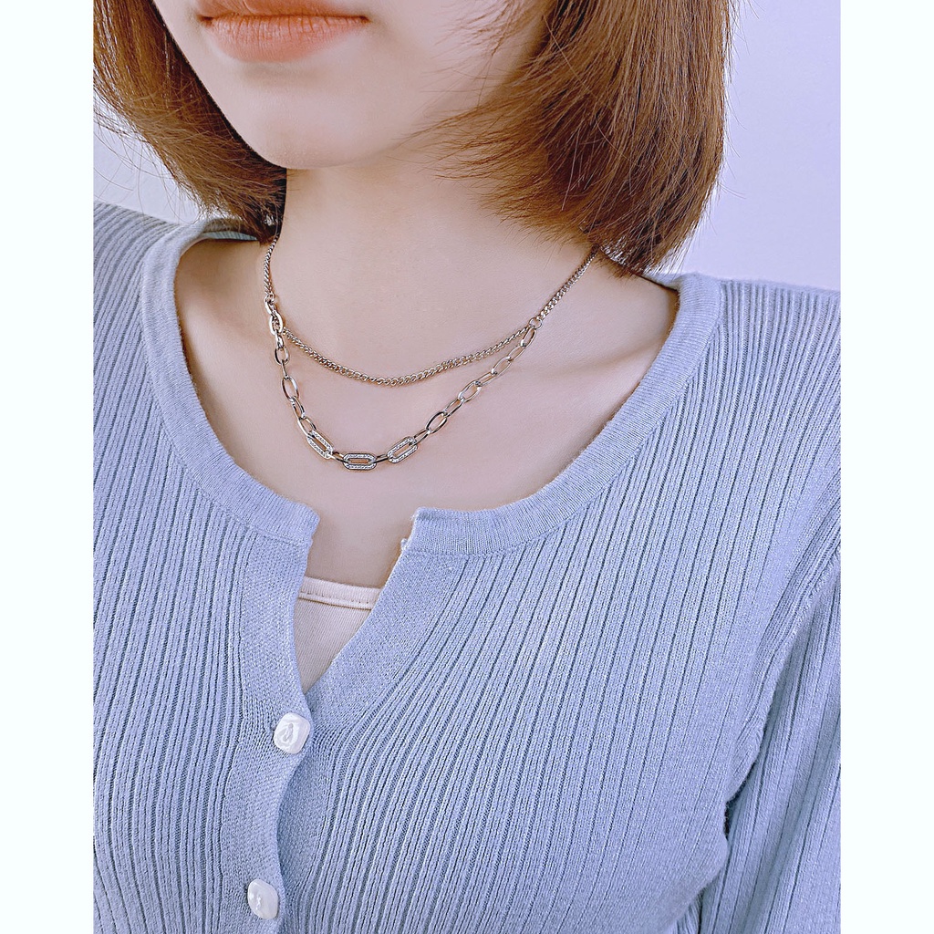 Vòng cổ Thép Không Gỉ Thiết Kế Tối Giản Thời Trang Cho Nữ