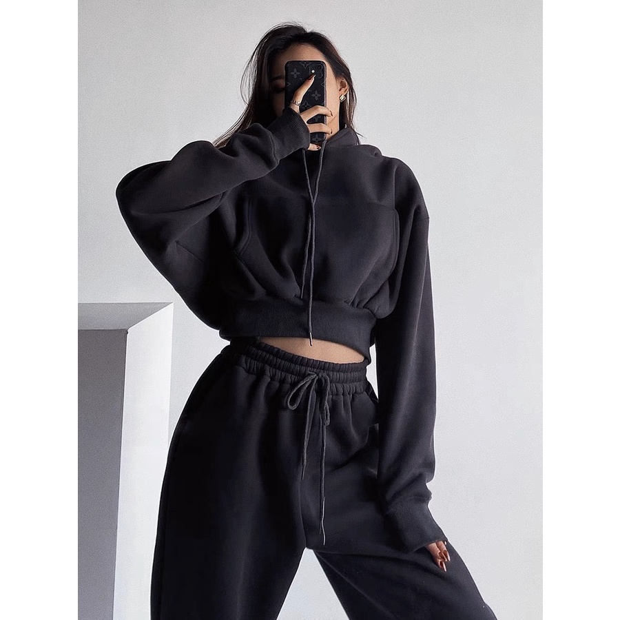 Set Áo Hoodie + Quần Dài, Vải Nỉ Trần Bông - Tharo Clothing [SET0002] | BigBuy360 - bigbuy360.vn