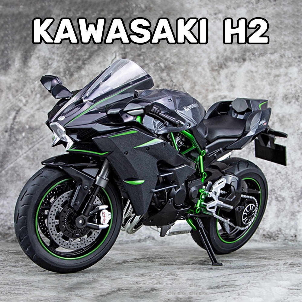 Mô Hình Xe Mô Tô Kawasaki H2 Bằng Hợp Kim Tỉ Lệ 1: 9