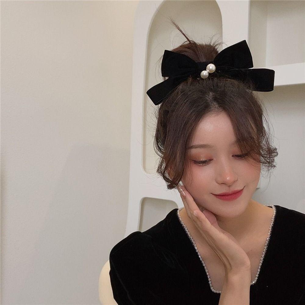 Kẹp Tóc Nơ Vải Nhung Cỡ Lớn Dễ Thương Cho Bé Gái