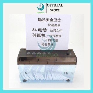 Máy hủy giấy tự động A4 dùng điện USB/Pin 2A. Máy hủy giấy, hủy tài liệu A4, A5, A6. Cho văn phòng trường học