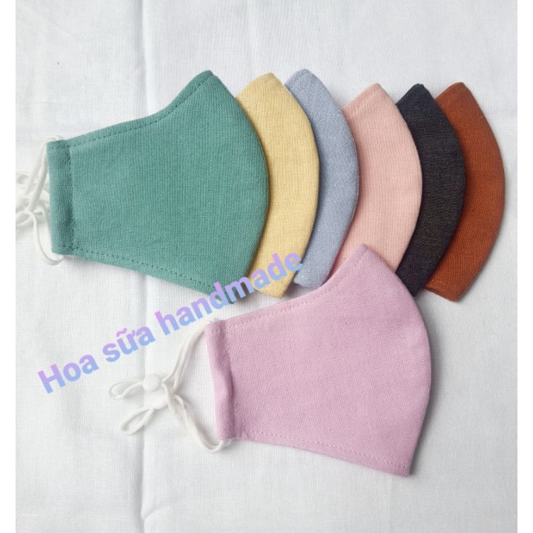Khẩu trang trẻ em vải Linen 2 lớp thoáng khí