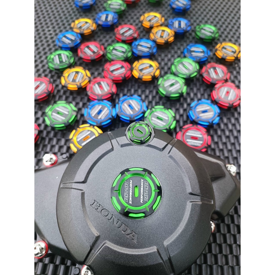 Ốc mâm lửa + nắp carte + ốc chân kiếng nhôm Daytona