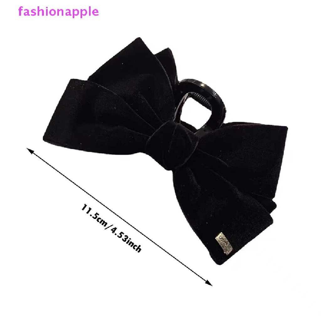 Kẹp Tóc Nơ Chéo Hai Mặt Màu Trơn Thanh Lịch Cho Nữ