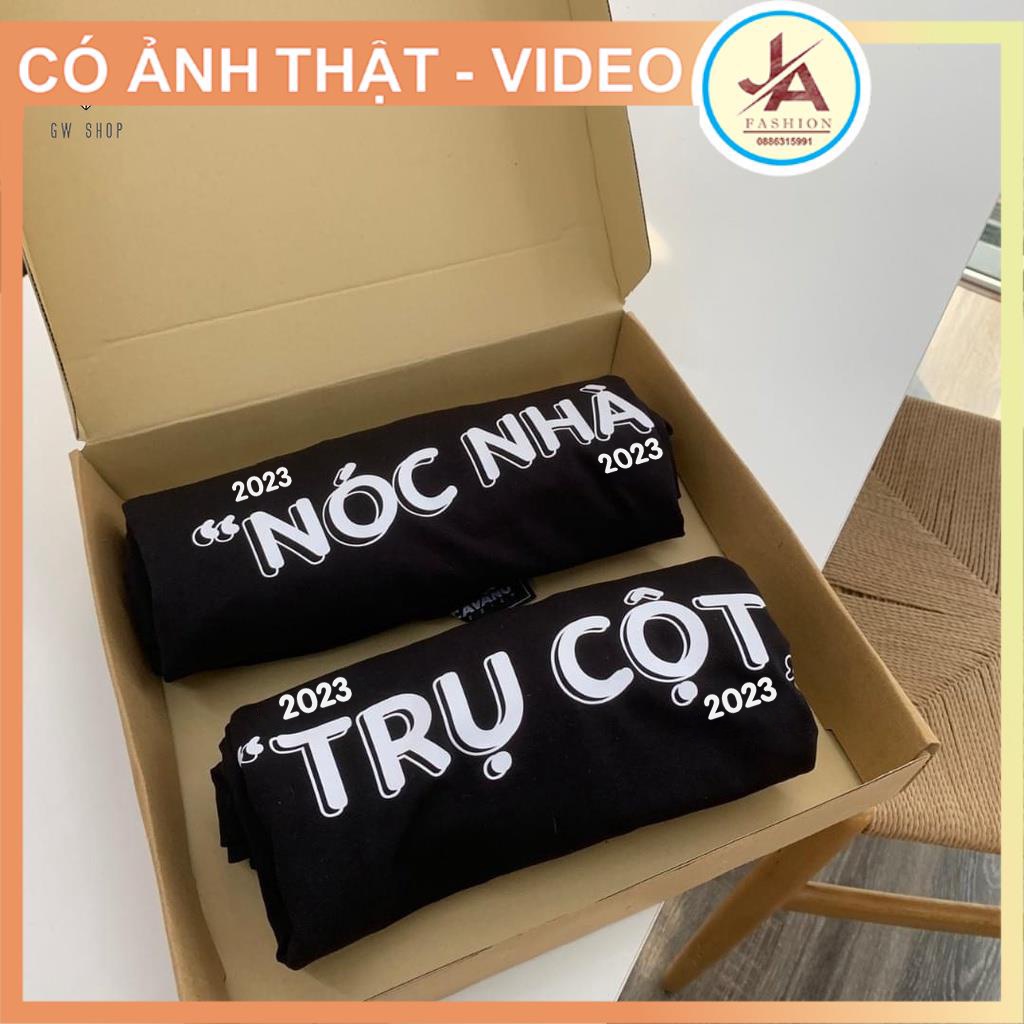 Áo đôi nam nữ unisex Trụ Cột Nóc Nhà , đồ đôi nam nữ tay lỡ form rộng vải cotton | BigBuy360 - bigbuy360.vn