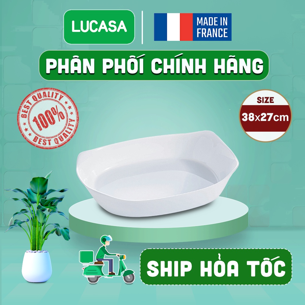 Khay Nướng Thủy Tinh Luminarc Smart Cuisine Chữ Nhật 38x27cm - L8330 | Phân Phối Chính Hãng