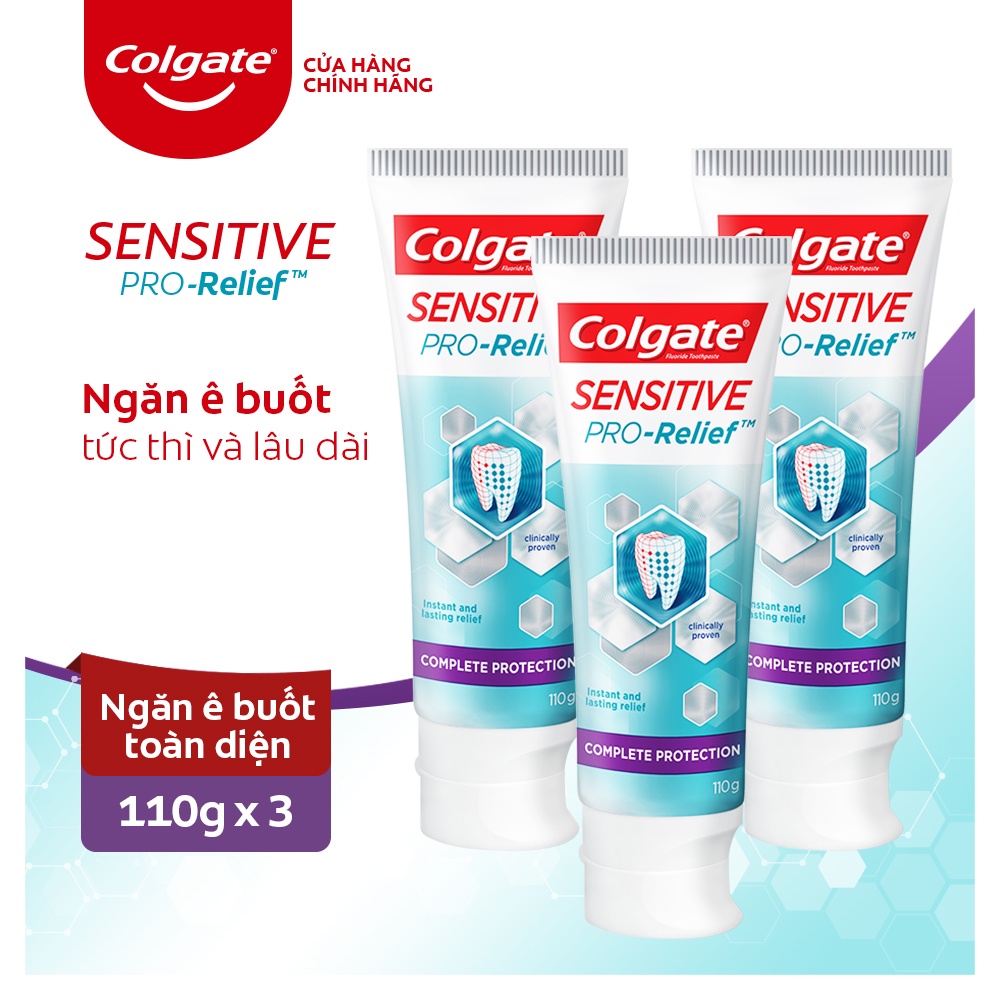 Bộ 3 Kem đánh răng Colgate ngăn ê buốt Sensitive Pro Relief cho răng nhạy cảm 110g