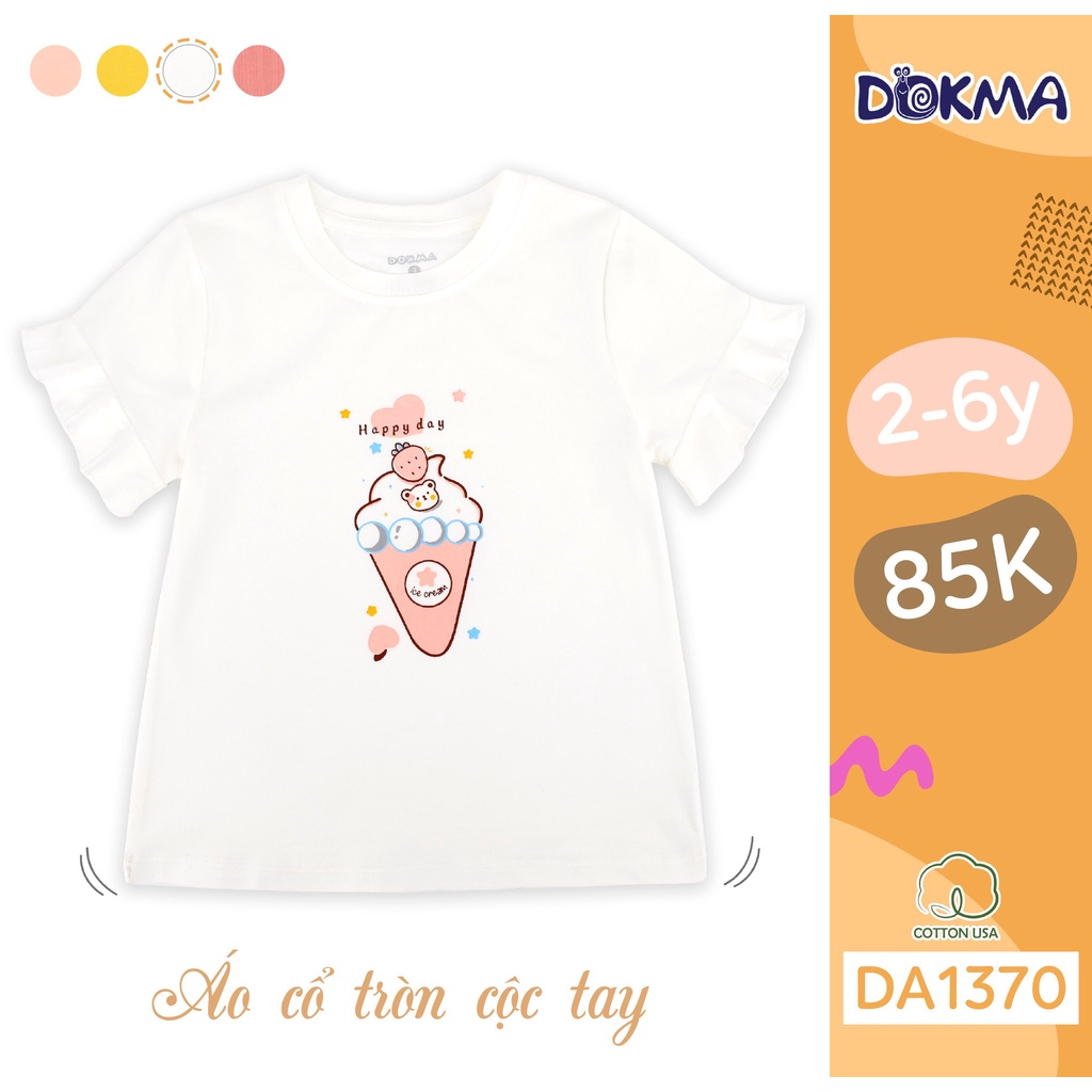 Áo cộc tay bé gái Dokma Size 2-6Y