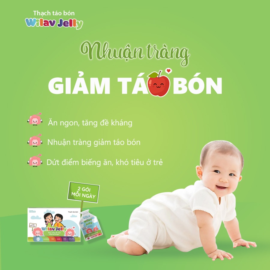 2 Hộp Thạch Táo Bón Wilav Jelly BiCare