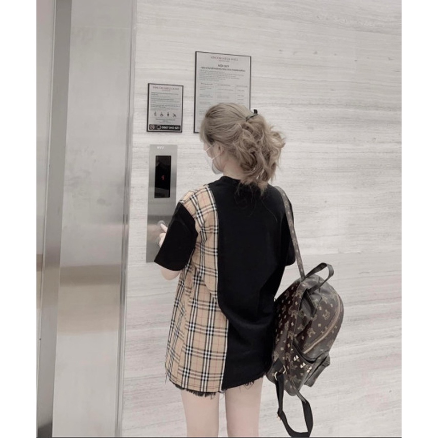 Áo thun tay lỡ Unisex BBR phối kẻ phối dọc hot 2023