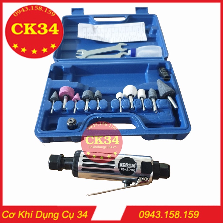 Bộ máy mài hơi, mài săm lốp cầm tay BORO kèm đầu mài chính hãng