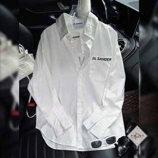 Áo sơ mi trắng Jilsander chữ lưng hàng QCL1