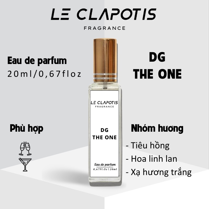 Nước Hoa Nữ DG THE ONE chính hãng Le Clapotis Phong cách Ngọt ngào, Quyến rũ, Gợi cảm Thể Tích 20ml
