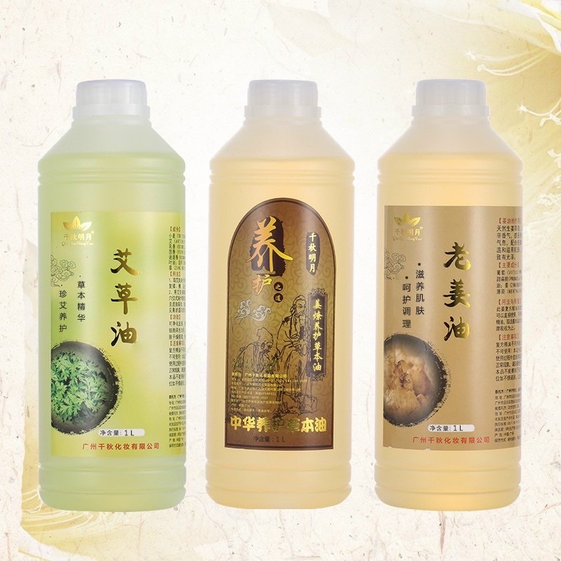 Tinh Dầu Massage Body, Dầu Gừng, Ngải, Ông Già Giúp Lưu Thông Khí Huyết Hương Thơm Dịu Nhẹ Chai 1 Lít