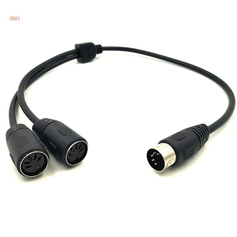Dây Cáp Chữ Y Nối Dài 50cm MIDI DIN 5P Chuyển Đổi Đầu Cắm Sang 2 Cổng Cắm DIN-5 Female