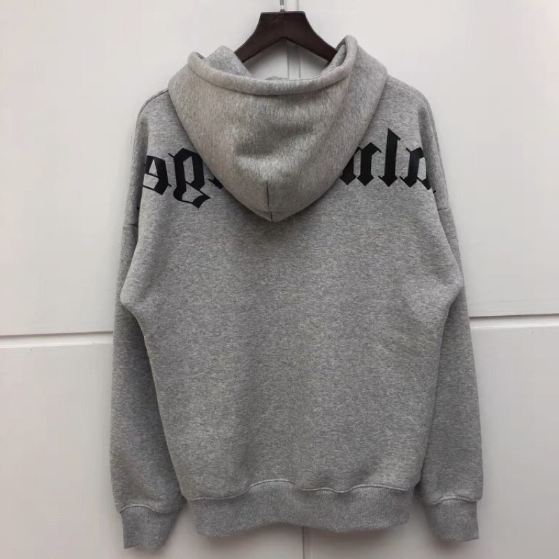 Áo hoodie nỉ bông túi bụng angels in chữ to sau lưng