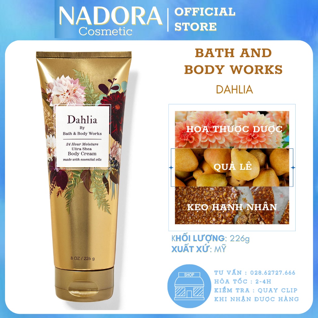 Kem Dưỡng Thể Toàn Thân Bath And Body Works - Dahlia Body Cream 226g