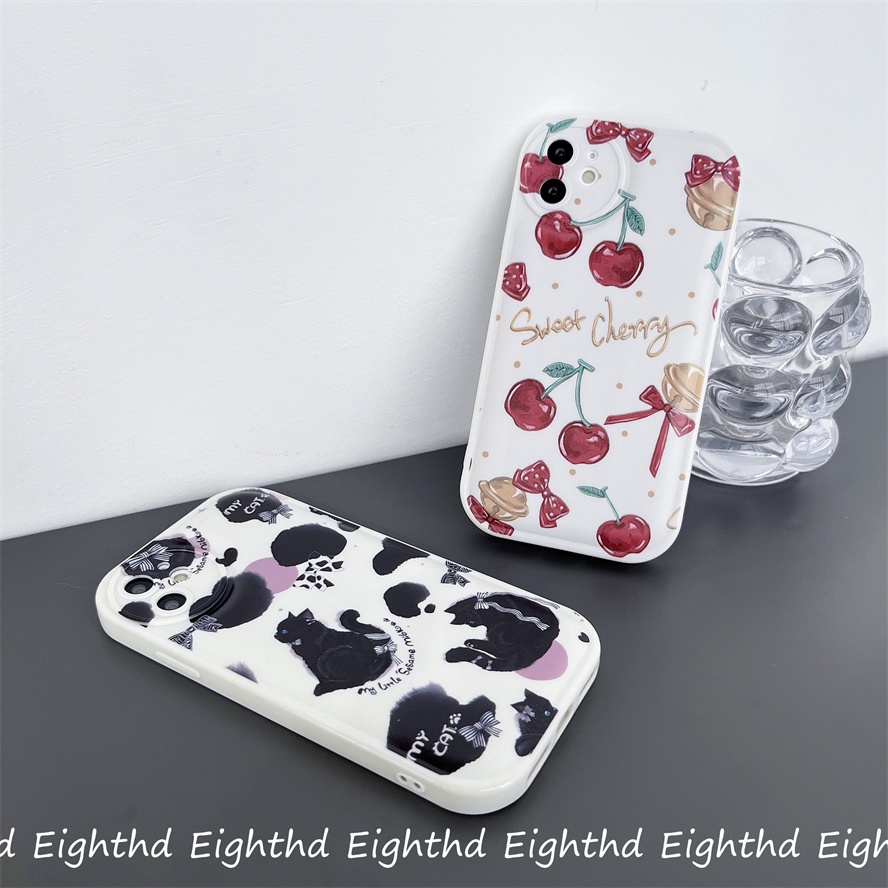 Ốp Điện Thoại Silicon Chống Sốc Họa Tiết Trái Cherry Cho iPhone 14 13 12 11 Pro Max X Xr Xs 8 7 6 Plus SE 2020