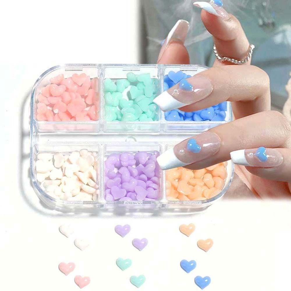 Phụ Kiện Trang Trí Móng Tay Hình Trái Tim 3D Bằng Nhựa Resin