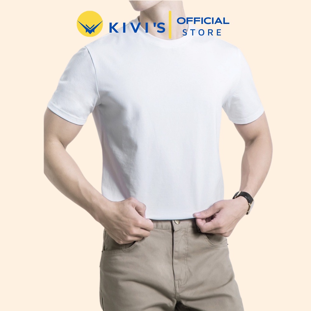 Áo Thun Trơn Cotton 100% 4 Chiều Áo Phông Trơn Màu Trắng Đen Cà phê Vàng Unisex Form Rộng  KIVI'S