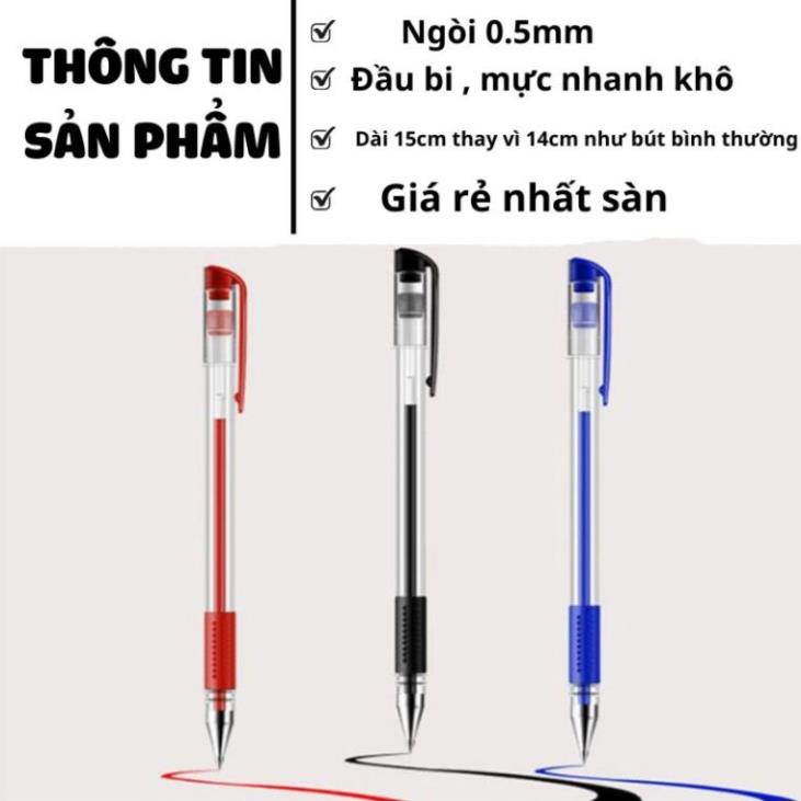 Bút gel đỏ - đen - xanh  - 0.5mm  - bút mực gel - HIKOMA STORE