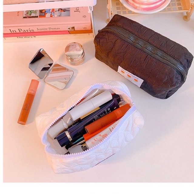 Hộp bút vải màu đen siêu to hoạ tiết dễ thương