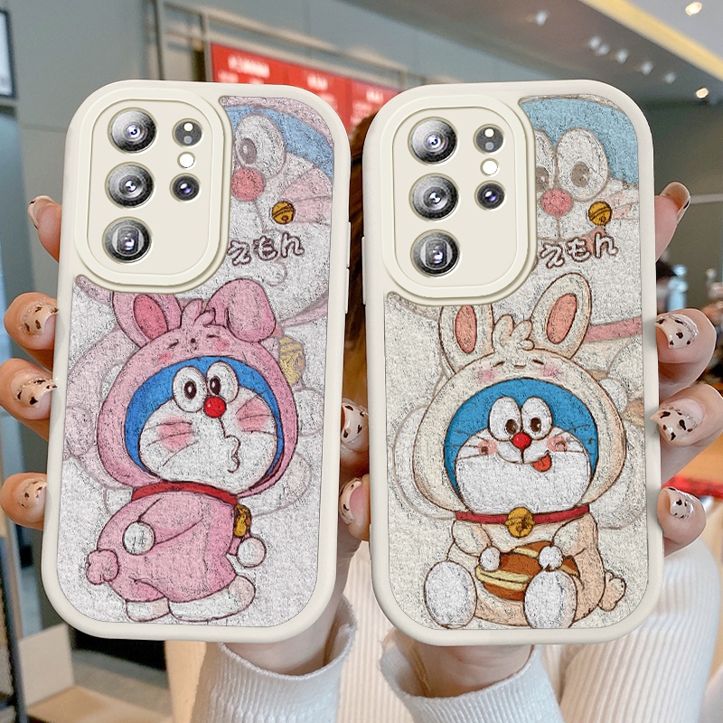 Ốp Điện Thoại Da PU Silicon Mềm Chống Sốc Hình Doraemon Cho Samsung Galaxy S22 Ultra 5G