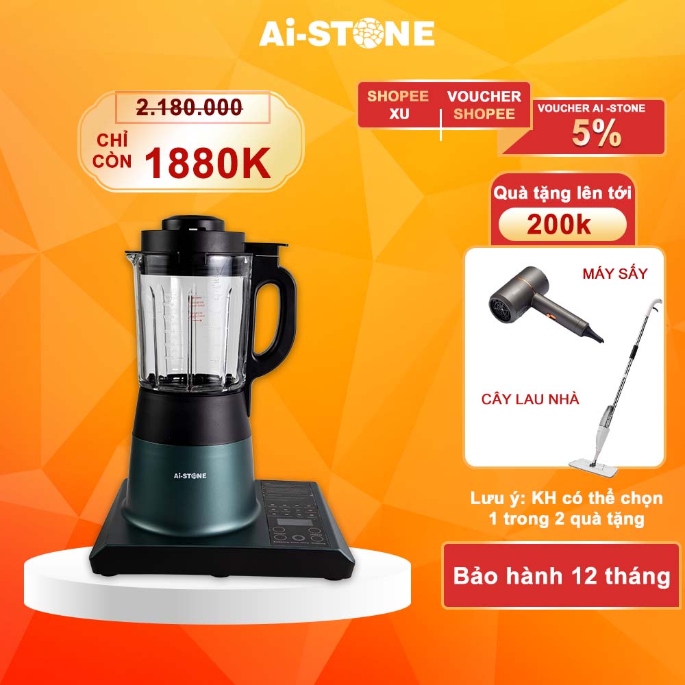 Máy làm sữa hạt bảo hành 12 tháng Ai-STONE AI-600 công suất cao dung tích 1750mL