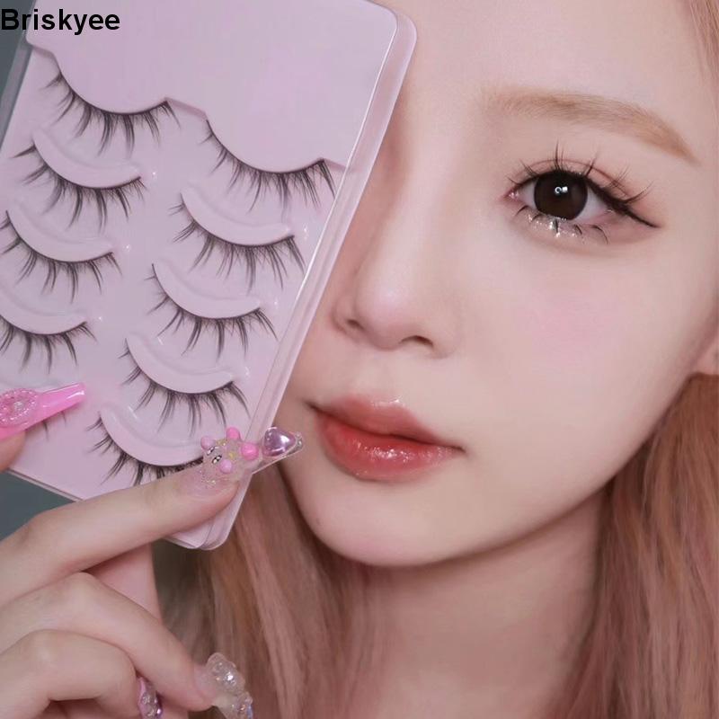 🎶Lông Mi Giả Tự Nhiên Hộp Hồng 5 Cặp/Lông mi giả 3D tự nhiên phong cách công chúa xinh xắn cho nữ