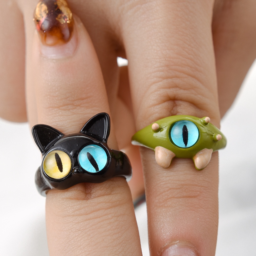 Nhẫn Hở Hình Mắt Mèo Dễ Thương Có Thể Điều Chỉnh Thời Trang Cho Nữ