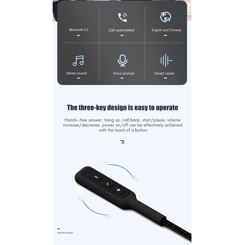 Tai Nghe Bluetooth 5.0 MH01 BT Gắn Mũ Bảo Hiểm Kèm Phụ Kiện