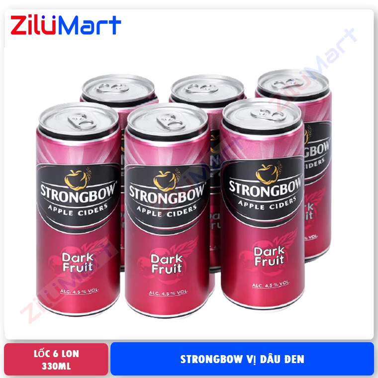 Nước lên men Strongbow vị dâu đen (lốc 6 lon) loại 330ml