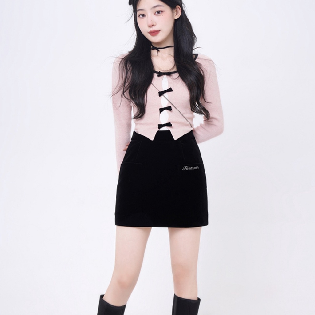 SUXI Áo Croptop Dệt Kim Tay Dài Dáng Ôm Thiết Kế Đơn Giản Thời Trang Mùa Xuân Mới Cho Nữ