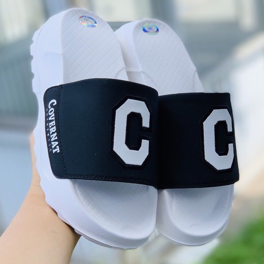 Dép covernat C -FREESHIP + chọn tăng 1 size- thể thao quai ngang nam nữ đế độn 4-5cm, đế Api không bám lún,trắng q đen