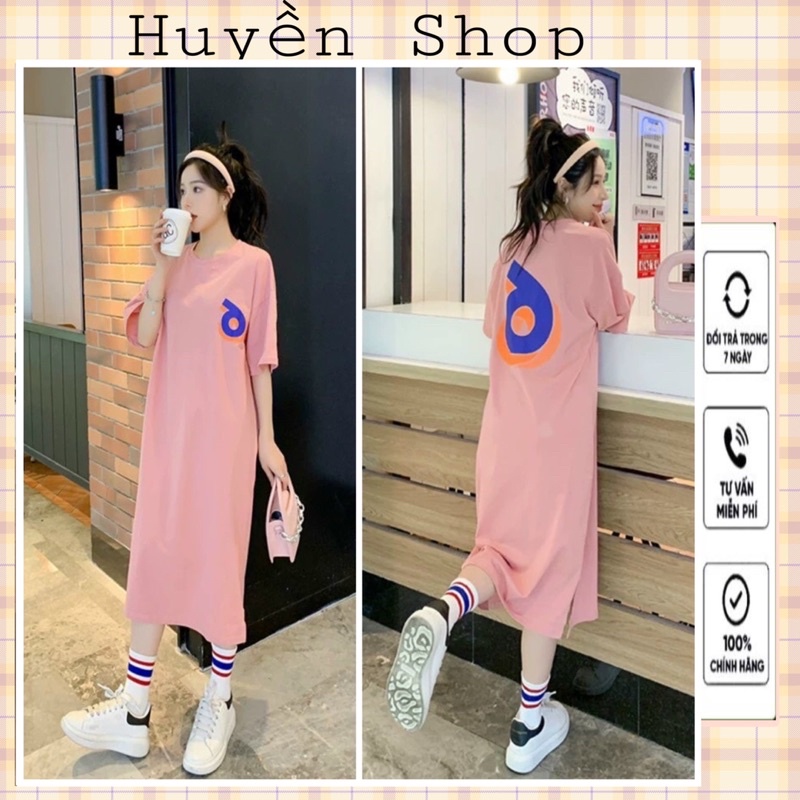 Đầm Nữ Dáng Suông Váy Ngủ Xuông Chất Cotton In Hình Nốt Nhạc Dáng Dài Qua Gối Fom Dưới 70kg