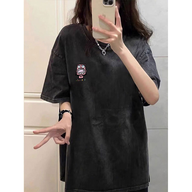 NRVP Áo thun 100% cotton tay ngắn dáng suông in họa tiết trẻ trung thời trang unisex size 3XL