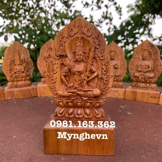 Tượng phật bản mệnh Tuổi Dần - Sửu gỗ bách xanh thơm dịu nhẹ, kích thước cao 15 ngang 8 sâu 4