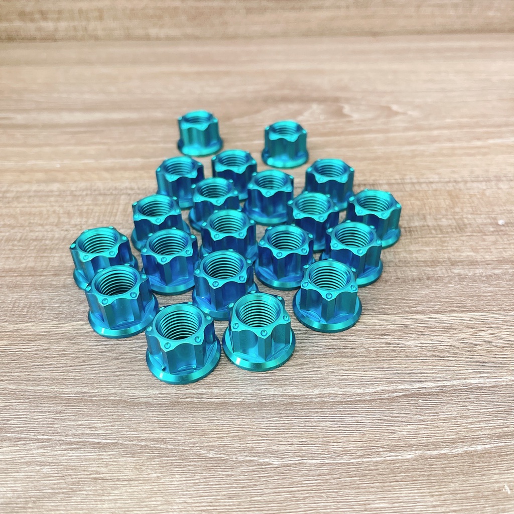 Tán tròn Titan Gr5 6li 8ly 10 li 12 ly 14li lắp phuộc, đĩa tải xích, tăng sên  MÀU LỤC BẢO