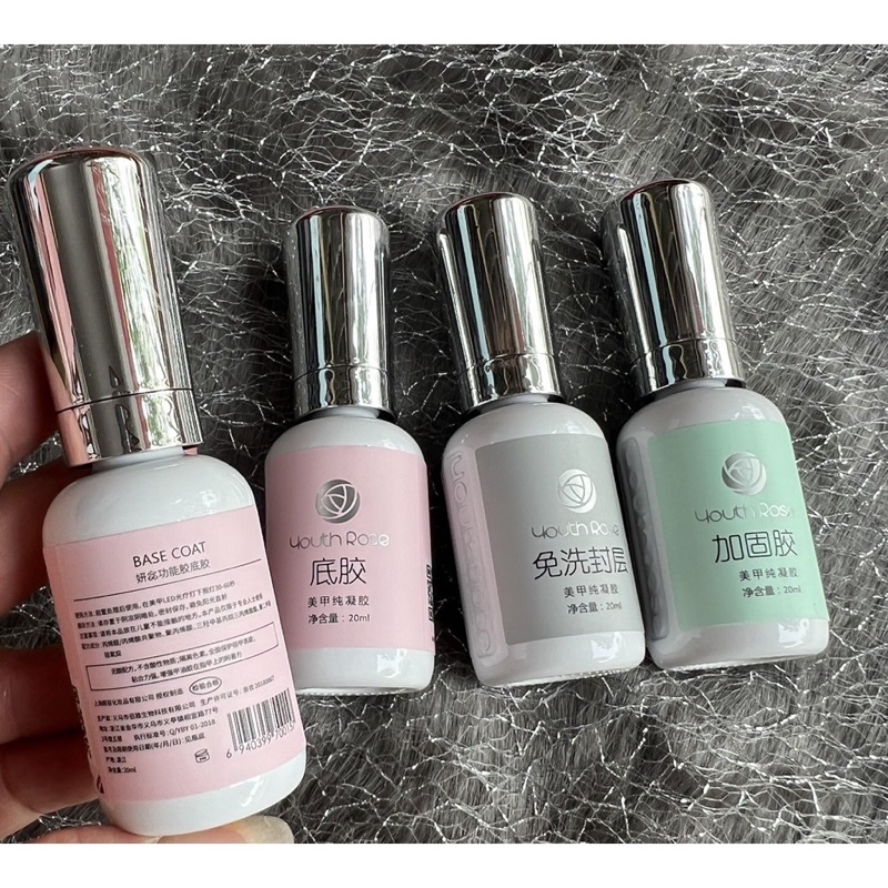 Sơn gel base top hoa hồng chính hãng 20ml,Bộ 3 base top hoa hồng chính hãng 20ml