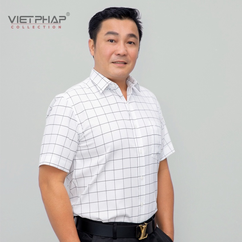 Áo Sơ Mi Bamboo ngắn tay nam VIỆT PHÁP / Form Luxury / Chất liệu sợi tre Cao Cấp thoáng mát, thấm hút mồ hôi tốt 9305